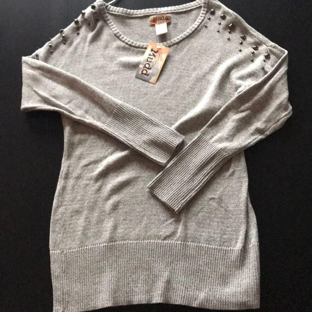 Mudd Gray Sweater with studs